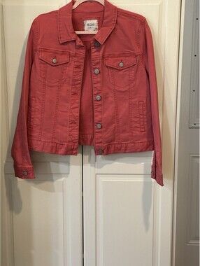 Mudd Junior's Salmon-Pink Cotton Denim Jacket Size L